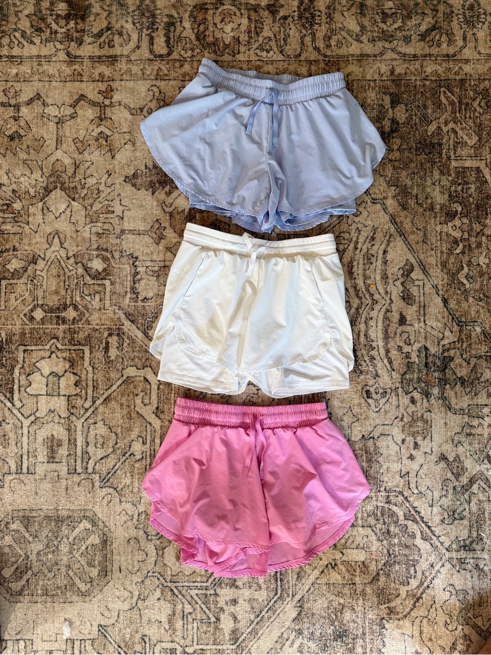all in motion Girls' Shorts 3-Pack in Light Blue, White, Pink